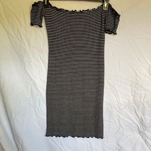 Black striped dress